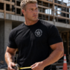 Man wearing black Florida 27th State T-Shirt with SIC chest logo